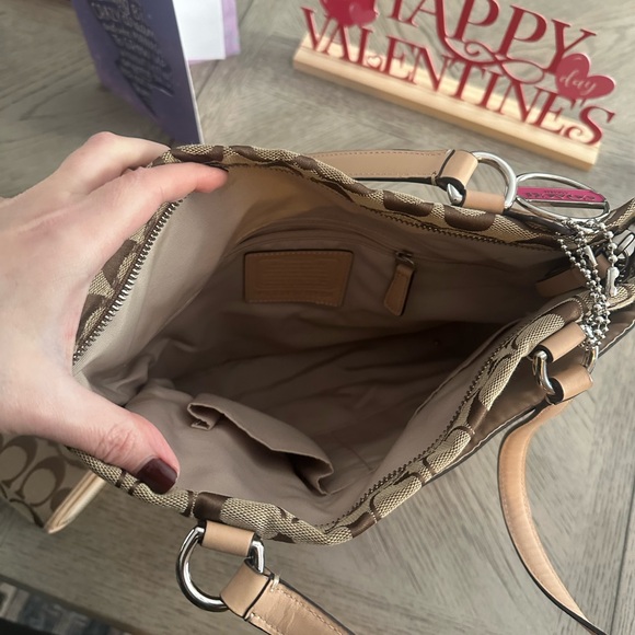 Coach Tan and Pink Signature Bag and Wallet Set - Picture 3 of 5